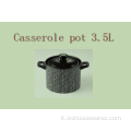 Piatto di casseruola in ceramica nera con coperchio